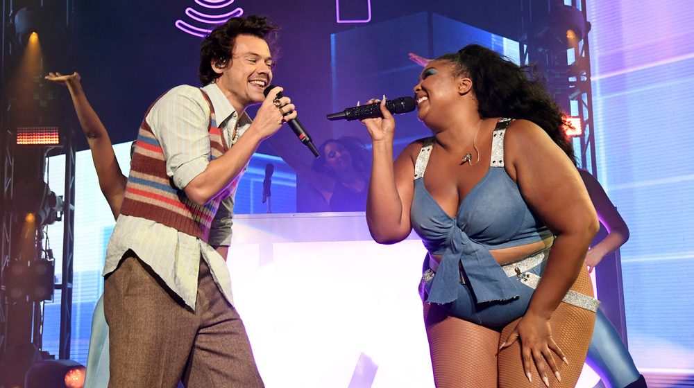 Lizzo and Harry Styles performing