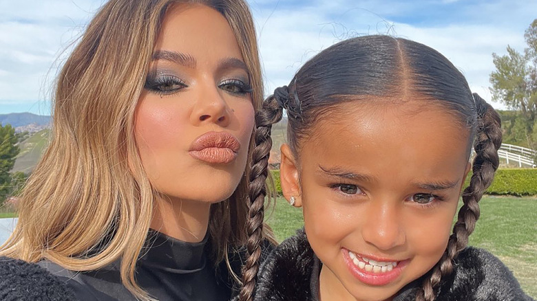 Khloe Kardashian Dream Kardashian with pigtails