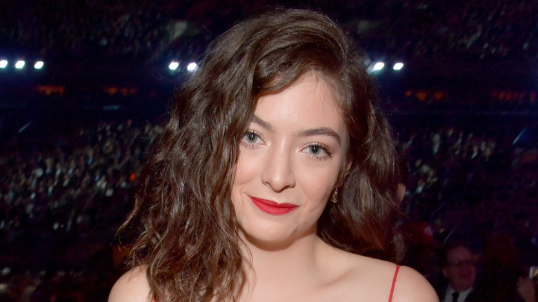 Lorde in red dress