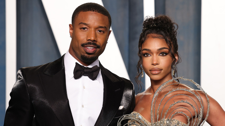 Michael B Jordan and Lori Harvey on the red carpet