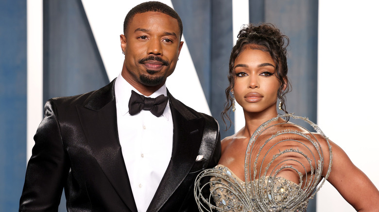 Michael B. Jordan and Lori Harvey posing together