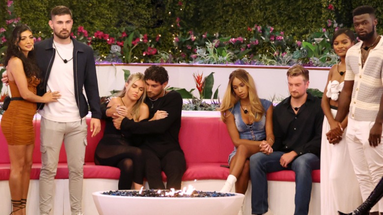 Love island USA contestants during elimination ceremony