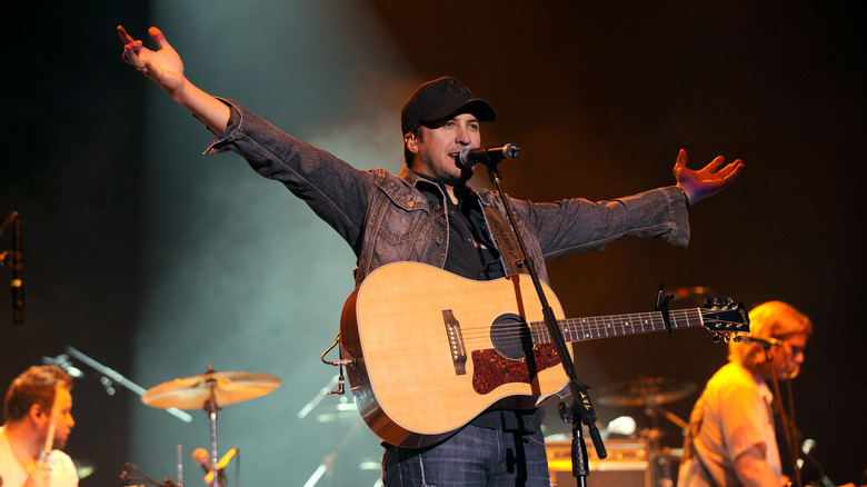 Luke Bryan performing at Spring Break concert