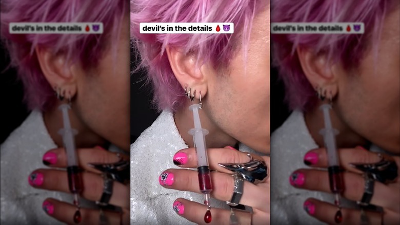 Machine Gun Kelly's syringe earring