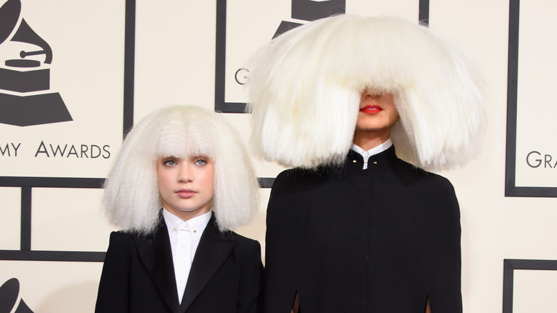 Maddie Ziegler and Sia smiling