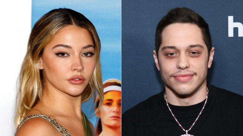 Madelyn Cline, left, and Pete Davidson, right