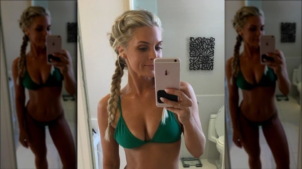 Madison LeCroy poses in a green bikini on Instagram