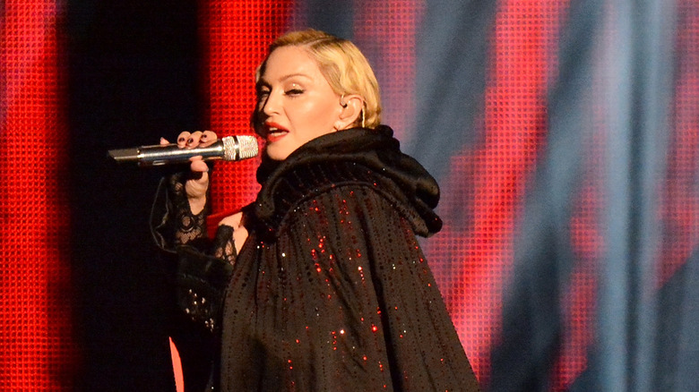 Madonna Brit Awards black cape