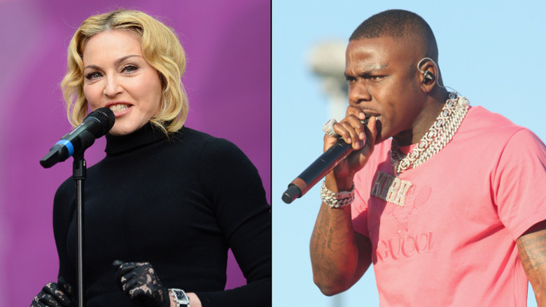 Madonna and DaBaby microphones