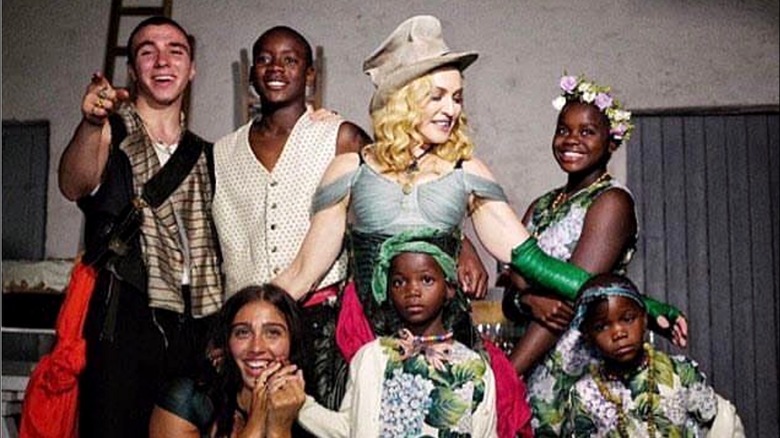Madonna top hat with kids