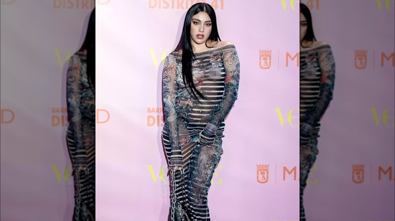 Lourdes Leon wearing a sheer dress on red carpet