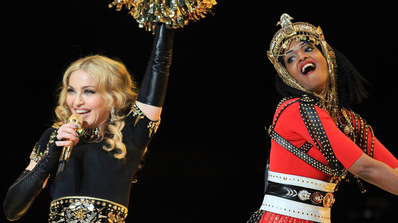 Madonna and M.I.A. performing