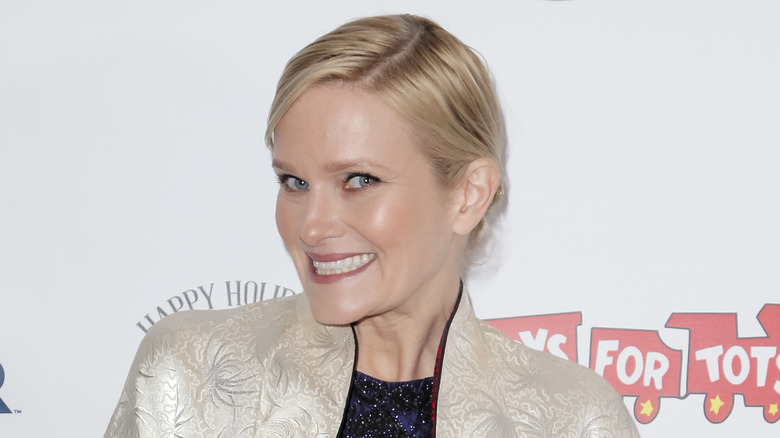 Nicholle Tom at a Toys for Tots event in 2018