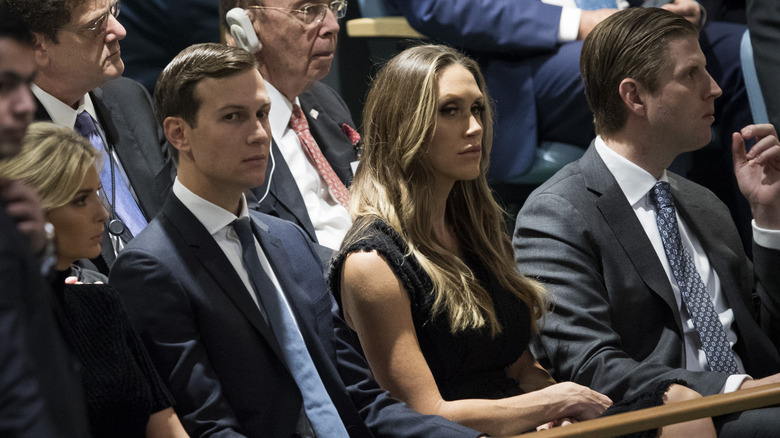 Ivanka Trump, Jared Kushner, Lara Trump, and Eric Trump seated during 2017 United Nations General Assembly