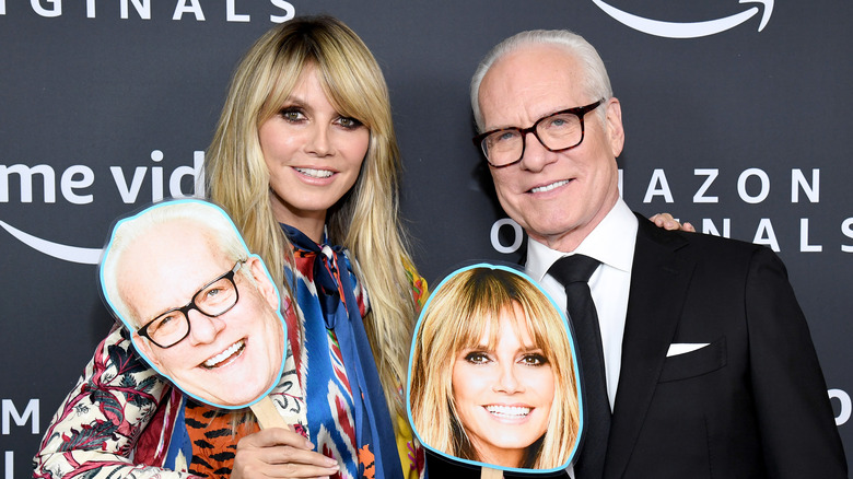 Heidi Klum and Tim Gunn at a press event