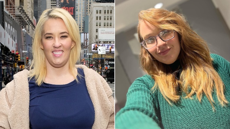 Mama June posing on street, Anna Cardwell a selfie