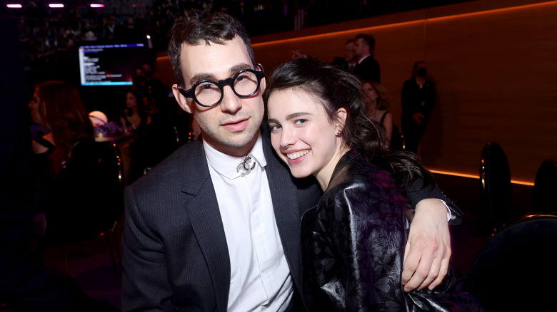 Jack Antonoff and Margaret Qualley smiling