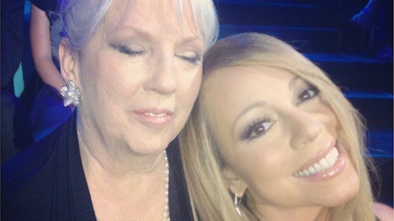 Mariah Carey and Patricia Carey on-set of American Idol