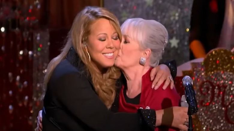 Patricia Carey kissing Mariah Carey