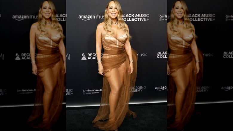 Mariah Carey wearing gold corset bodysuit at the 2024 Recording Academy Honors