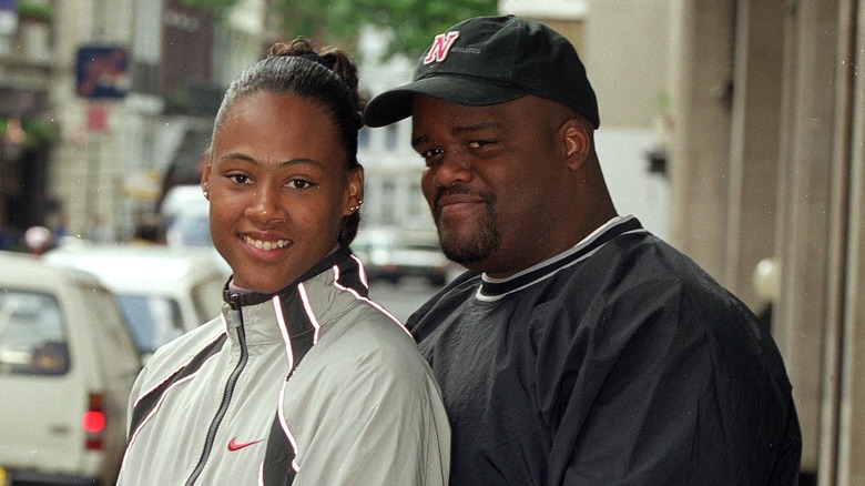 Marion Jones and C.J. Hunter smiling