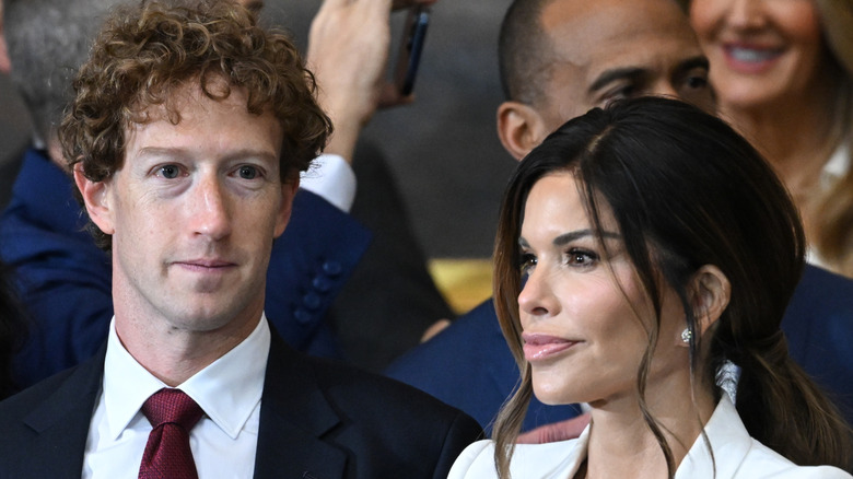 Mark Zuckerberg with Lauren Sanchez at Trump's inauguration