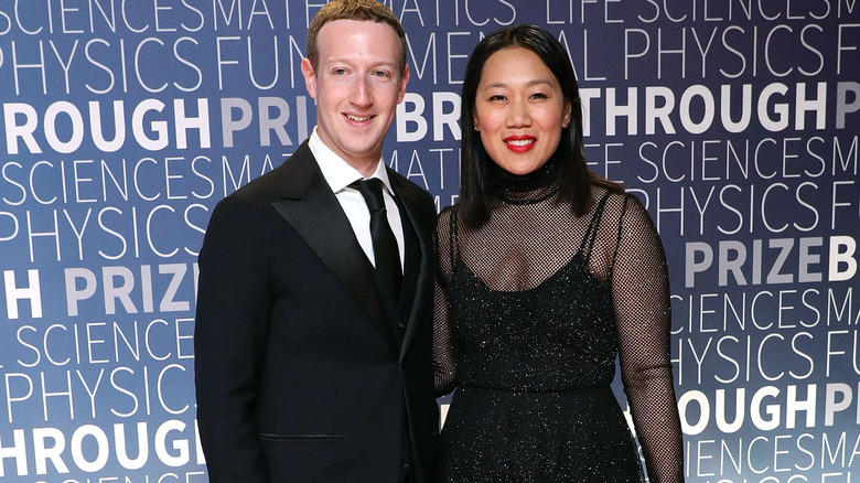 Mark Zuckerberg and Priscilla Chan in formal wear