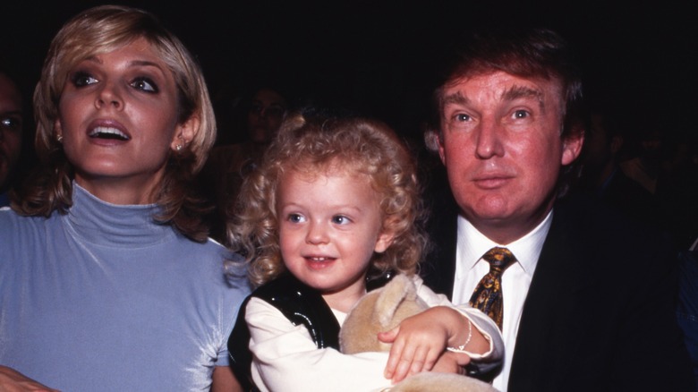 Marla Maples and Donald Trump with Tiffany in 1995.