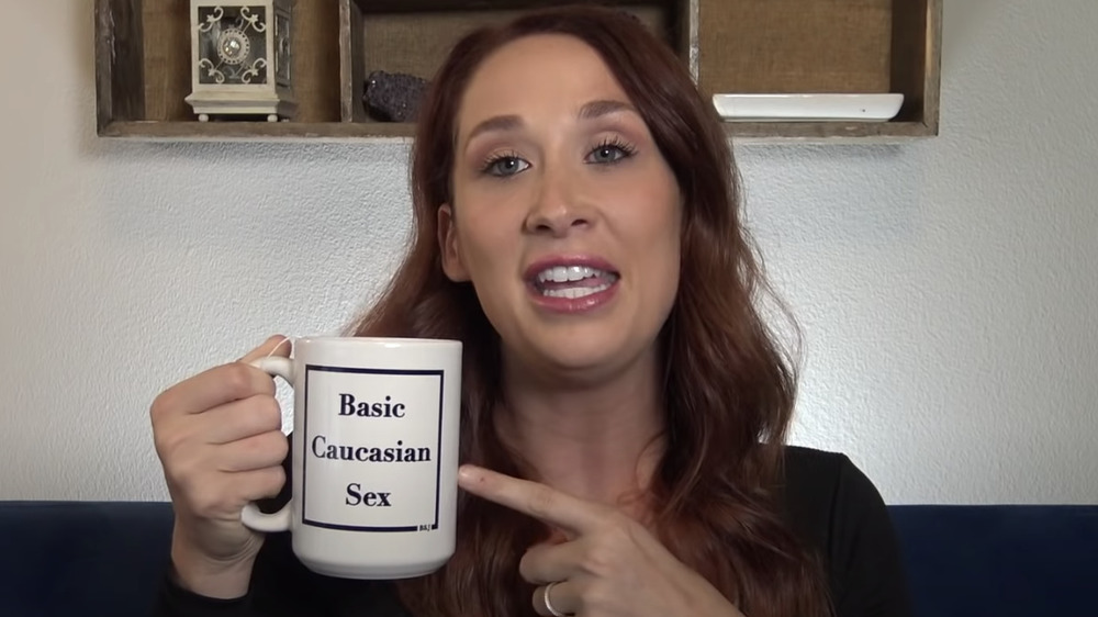 Beth Bice from 'Married at First Sight' poses with 'basic Caucasian sex' mug