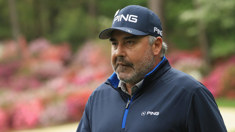 Angel Cabrera scrunching his face on the golf course