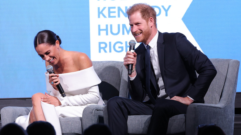 Prince Harry and Meghan Markle laughing