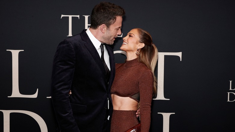 Ben Affleck and Jennifer Lopez smiling