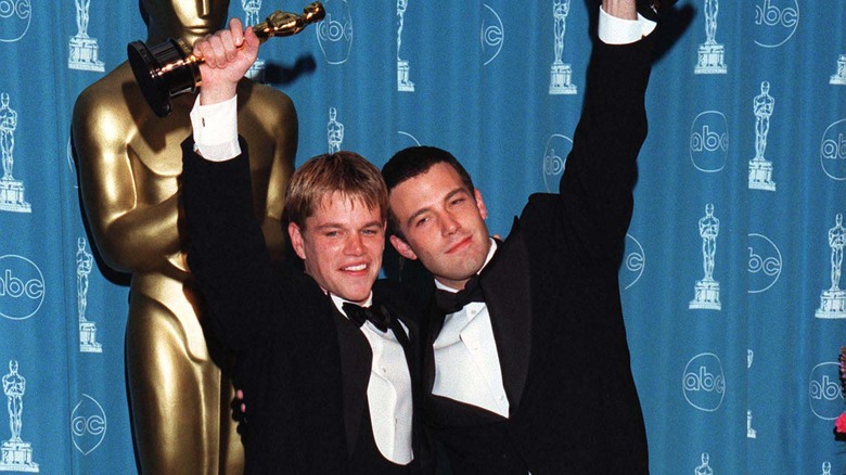 Ben Affleck and Matt Damon pose 