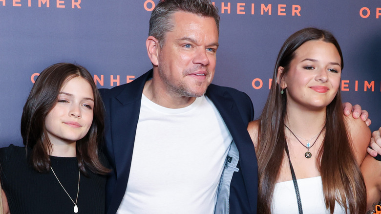 Matt Damon and two of his daughters