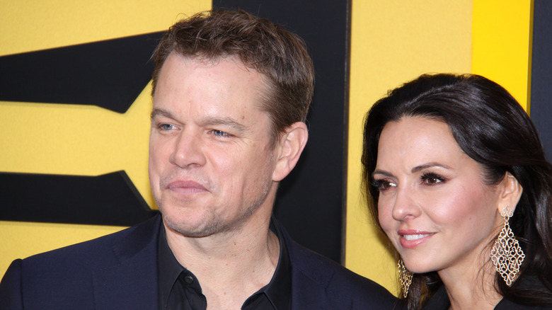 Matt Damon and Luciana Barroso posing together