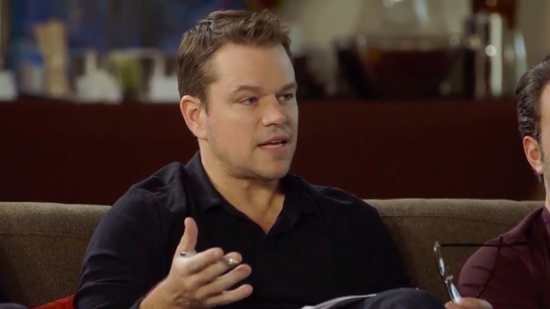 Matt Damon talking 