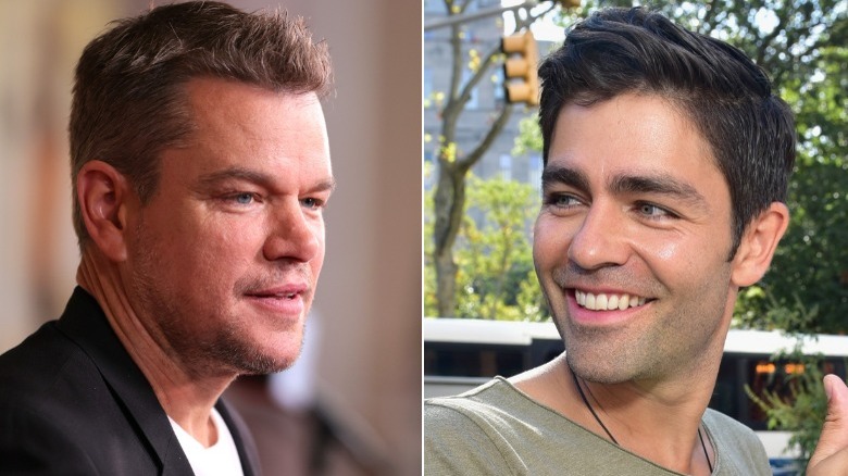 Matt Damon and Andrian Grenier both smiling