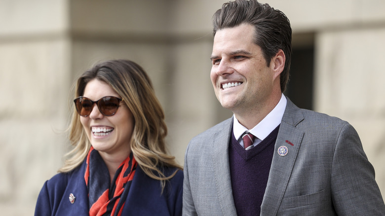 Matt and Ginger Gaetz smiling outide