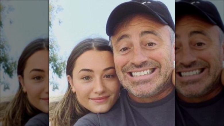 Marina and dad Matt LeBlanc smile in close-up