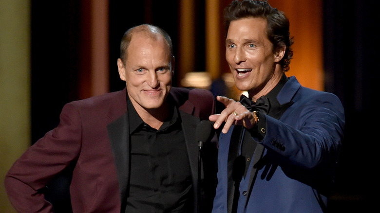 Matthew McConaughey Woody Harrelson smiling