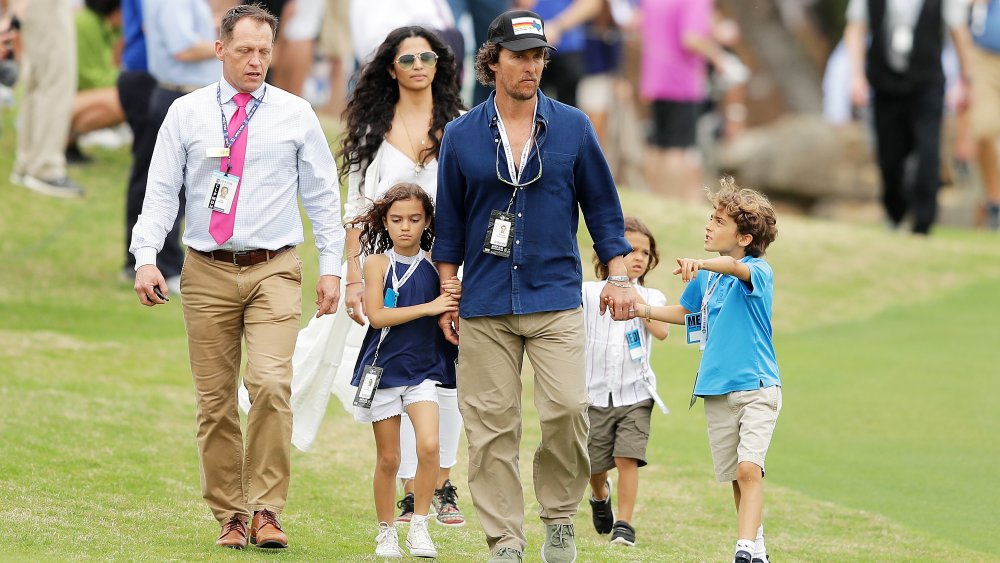 Matthew McConaughey. Camila Alves, and family