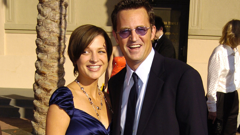 Matthew Perry and Rachel Dunn posing