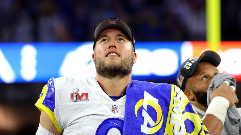 Matt Stafford looking up