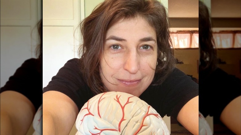 Mayim Bialik with plastic brain