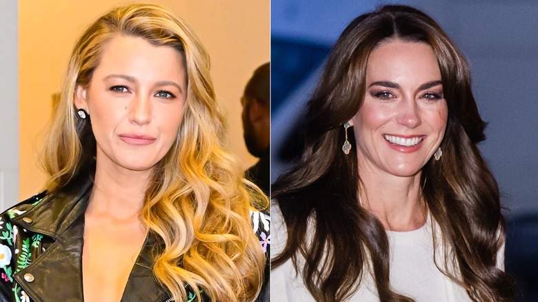 Blake Lively smiling and Kate Middleton smiling