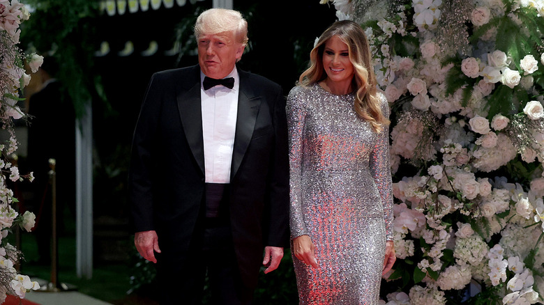 Donald and Melania Trump walking together