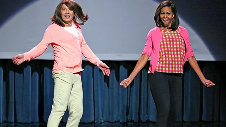 Michelle Obama and Jimmy Fallon dancing