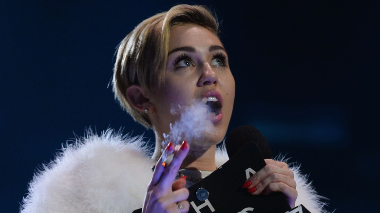 Miley Cyrus smoking