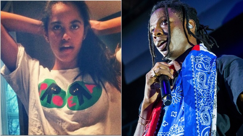 Malia Obama in Pro Era t-shirt, Joey Bada$$ performing