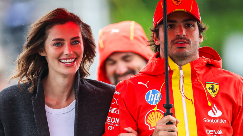 Rebecca Donaldson walking with Carlos Sainz in Montreal in June 2024